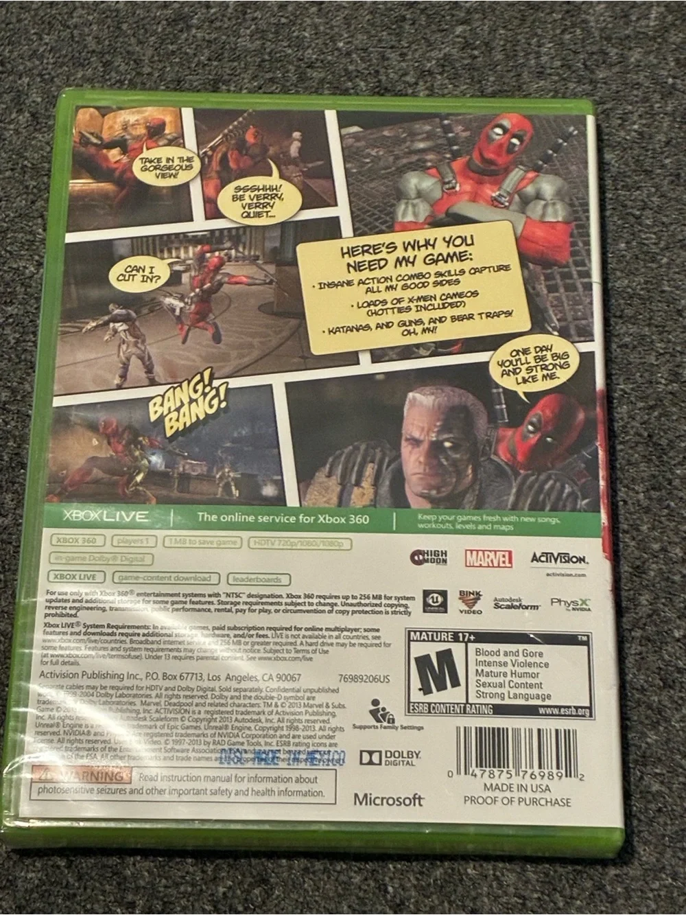 Microsoft Xbox 360 Deadpool Video Game - Red, Black